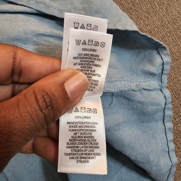 Cynthia Rowley Linen Light Blue Coastal Cottage Minimalist Lagen Midi Dress XS - Picture 5 of 6